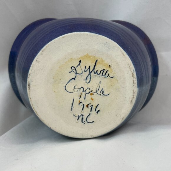 Sylvia Coppola Pottery Basket – Duck Creek Studio NC – Signed 1996 Handmade Art - Picture 8 of 8
